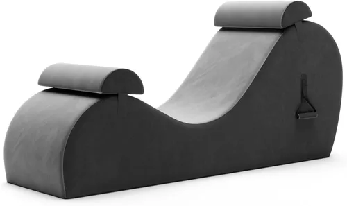 Miniatura 12 de Avana Chakra Yoga Chaise - 2 reposacabezas ajustables y asas con correas ajustables, micro terciopelo/microbucle, rojo y gris