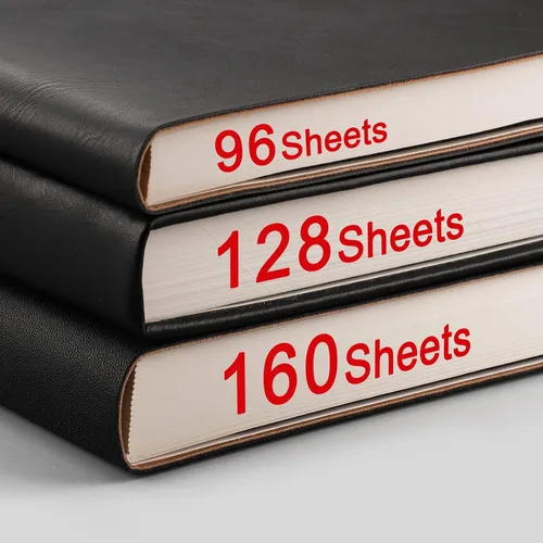 Miniatura 4 de AHGXG Cuaderno rayado – 320 páginas numeradas grande B5 grueso diario universitario rayado, papel rayado grueso de 100gsm, tapa blanda de piel Azul