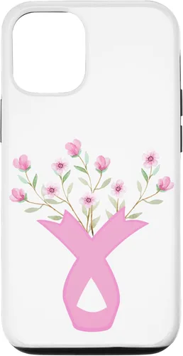 Miniatura 27 de iPhone 13 Flower Jar Pink Ribbon Breast Cancer Concientización Mes de Mujeres Caso