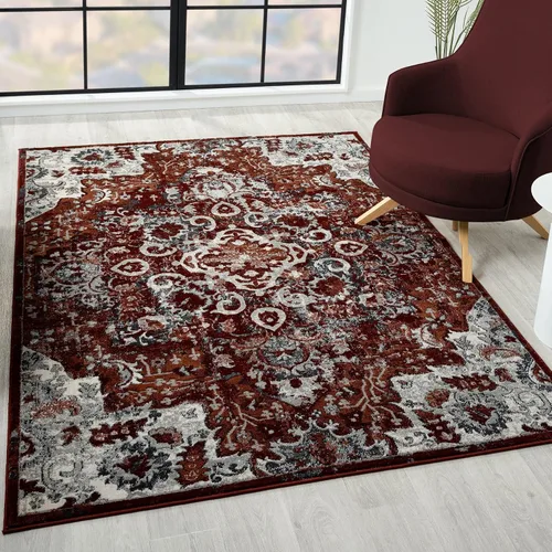Miniatura 11 de LUXE WEAVERS Alfombra marroquí de medallón azul de 5 x 7 para salas de estar