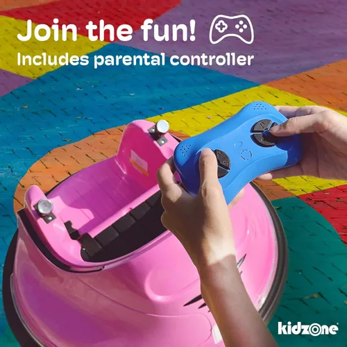 Miniatura 3 de Kidzone 360 Spin Race auto chocador recargable con control remoto, para montar, fácil y divertido, con certificación ASTM Azul