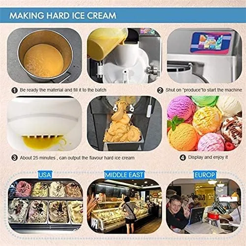 Miniatura 7 de Kolice Certificado ETL comercial máquina de helado duro, helado duro helado que hace la máquina, máquina de hielo italiano, fabricante de helado