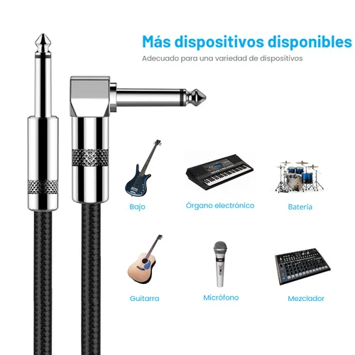 Miniatura 3 de New bee - Cable de guitarra de 10 pies, para instrumentos eléctrico, cable AMP para bajo, para guitarra eléctrica, bajo eléctrico, mandolina