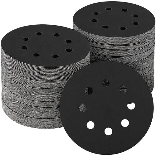 Miniatura 24 de 165 piezas, discos de lija de 5 pulgadas redondos, papel de lija de gancho y bucle para lijadora orbital aleatoria, grano 40 60 80 120 150 240 320