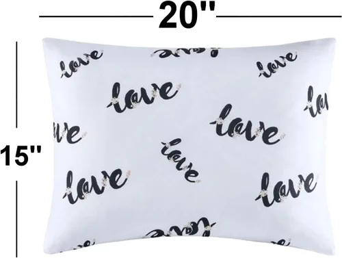 Miniatura 2 de 2 fundas de almohada de viaje para niños pequeños con estampado de amor, 15 x 20 pulgadas, con cierre de cremallera, funda de almohada rectangular