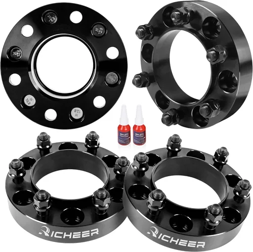 Miniatura 11 de Richeer Espaciador de rueda de 1.5 pulgadas, 6 x 5.5 para Tacoma 1995-2023 con tuercas extensibles, 4 espaciadores de rueda centrados en cubo