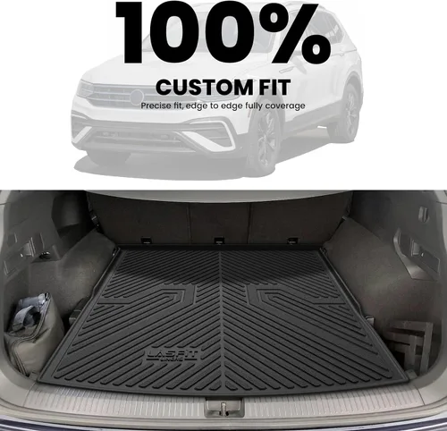 Miniatura 3 de LASFIT - Tapete de carga 3D para maletero de Volkswagen VW2018-2024 (ajuste 5 asientos), protección para todo tipo de clima, tapete de TPE de alta
