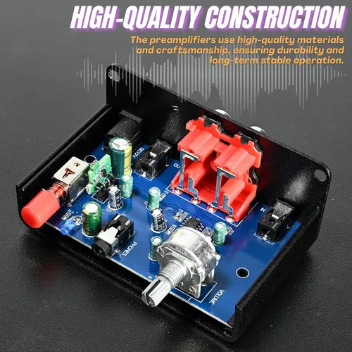 Miniatura 5 de Preamplificador de fono, mini preamplificador de audio estéreo, amplificador de auriculares, preamplificador de fonógrafo para preamplificador