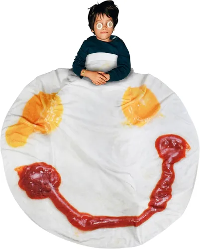 Catalonia Pepperoni Pizza Blanket, Realistic Food Blanket, Funny Gifts for Teenage Boys and Girls, 59 inch, Single Layer