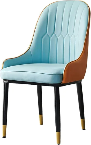 Miniatura 11 de Dining Chairs Modern Dining Room s Modern Simple Hotel PU Leather Dining s Soft Wrought Back Chair Desk Chair for Bedroom -Gris(Gris)
