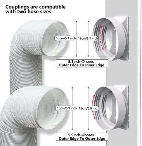 Miniatura 4 de Kit portátil de ventilación de ventana de CA para ventanas correderas de doble colgado/pequeñas de 26 a 47 pulgadas, ajustable con acoplador