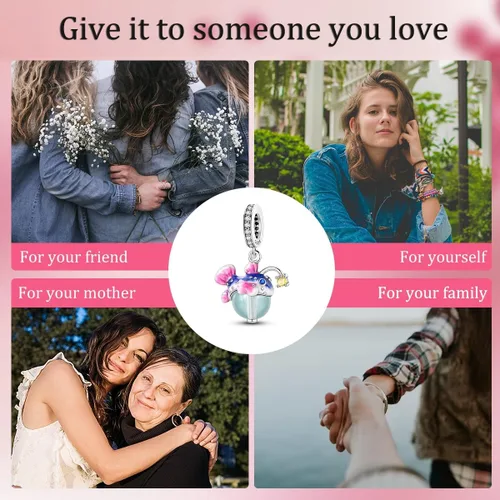 Miniatura 75 de Hapour Dijes de plata de ley 925 para pulseras, collar, joyería europea, colgante de cuentas para mujeres y madres