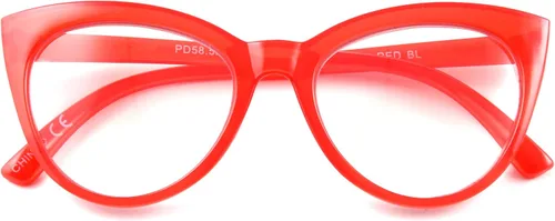 Miniatura 4 de Betsey Johnson womens Rhett Blue Light Glasses Reading Glasses, Shiny Red, 62mm US