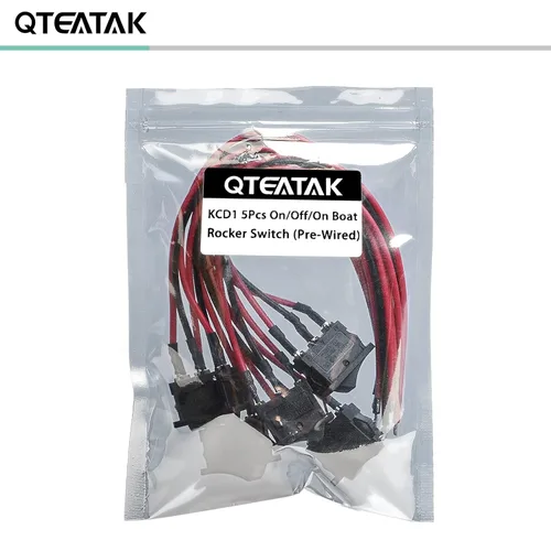 Miniatura 5 de KCD1-01 Interruptor basculante de 3 pines con cable de 3 pines de 3 posiciones 10A/125V, 6A/250V - Paquete de 5
