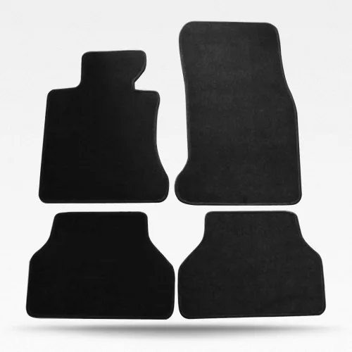 Tapete para piso de automóvil, compatible con BMW E60 2005-2010, juego de alfombras de nailon negro, 4 unidades