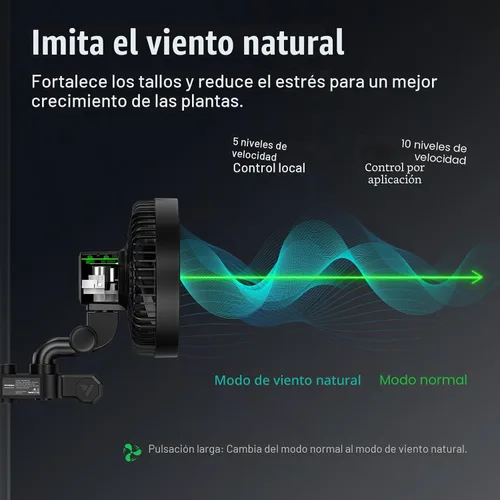 Miniatura 5 de VIVOSUN AeroWave E6 Gen2, ventilador de clip para tienda de cultivo de 6 pulgadas, motor EC, control inteligente, potente ventilador oscilante