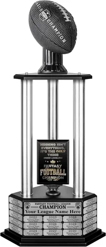 Miniatura 25 de TrophySmack Fantasy Football Trophy, 19-Year Perpetual Winner Award – Customizable Championship Award with Plaque and Winner Engravings