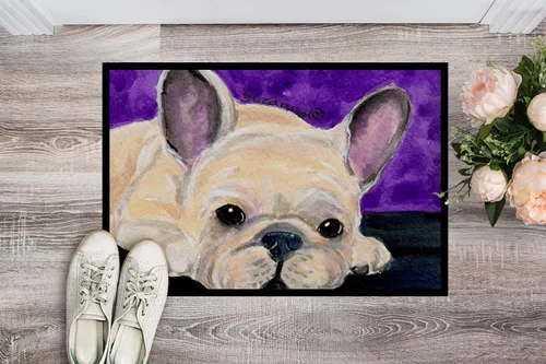 Miniatura 2 de Caroline's Treasures SS8698JMAT - Felpudo de bulldog francés de 24 x 36 pulgadas, para interiores y exteriores, para entrada, antideslizante