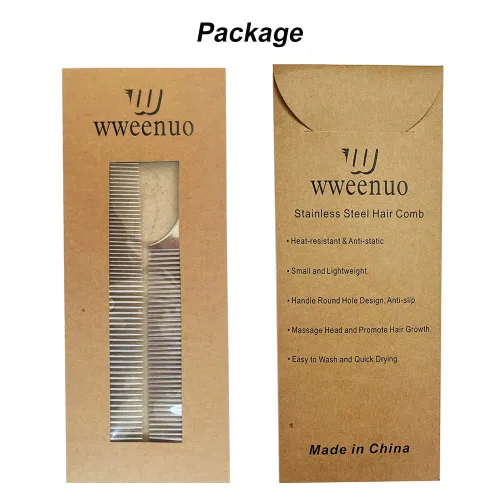 Miniatura 6 de 2 unids de acero inoxidable Peines de pelo anti estático Peine peluquería peluquería Peines (Plata)