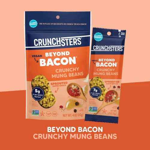 Miniatura 5 de Crunchsters Frijoles Mung crujientes, proteína a base de plantas, superbocadillo y aderezo para ensalada, sin gluten, sin nueces, vegano, 0.23 oz