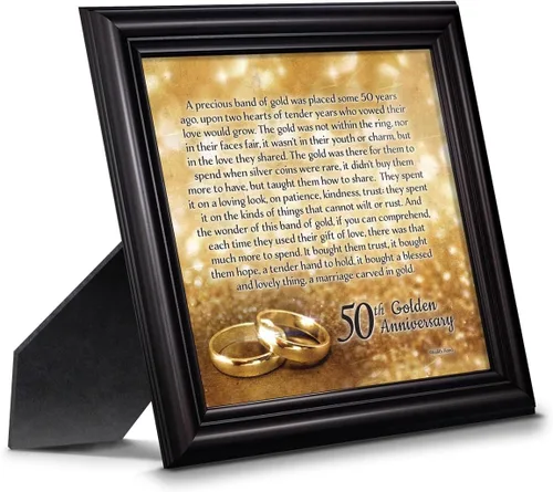 Miniatura 8 de Crossroads Home Décor Boda 50 para padres, decoraciones de 50 aniversario para fiesta, aniversario de oro, regalos de 50 años, 50 para parejas, Gris