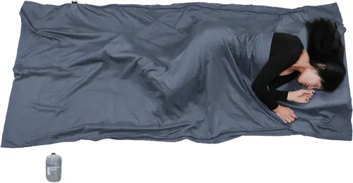 Browint Sábana de viaje de seda/algodón con cremalleras dobles, saco de dormir extra ancho de 87 x 43 pulgadas para hoteles, forro de saco de dormir