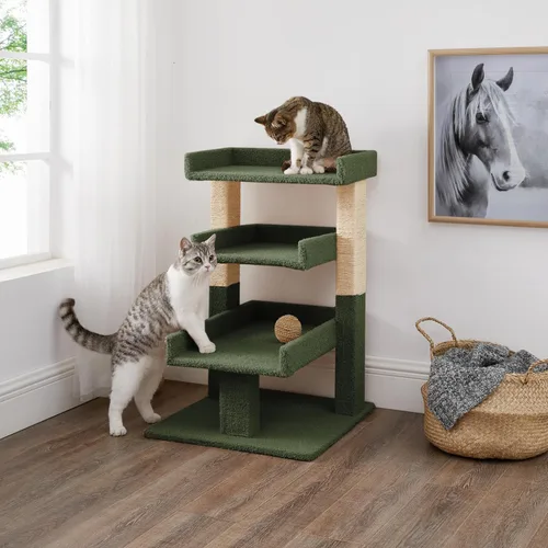 Miniatura 13 de Naomi Home Lulu - Torre grande para gatos con 2 plataformas espaciosas, condominio resistente para gatos con postes rascadores de sisal, diseño