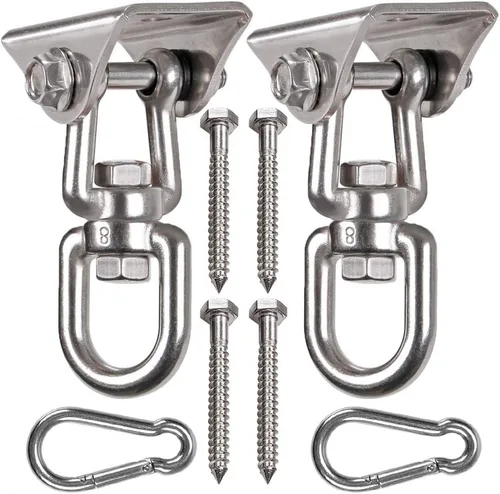 Miniatura 8 de Kit colgante para silla de hamaca, soporte de techo oscilante, gancho giratorio de 360°, parque infantil, árbol, gimnasio, cuerda, soporte de juego