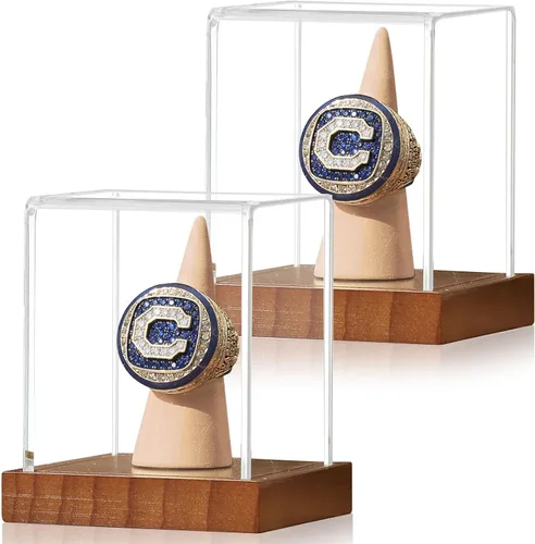 Miniatura 38 de JupDec Caja de exhibición de béisbol - Soporte de cubo transparente para pelotas de béisbol con base de madera, caja de soporte para autógrafos