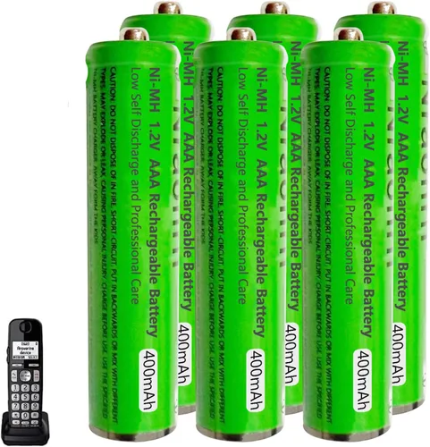 Miniatura 11 de Paquete de 4 baterías recargables AAA NI-MH para Panasonic, 1.2 V 400 mAh AAA baterías recargables para teléfonos inalámbricos Panasonic, controles