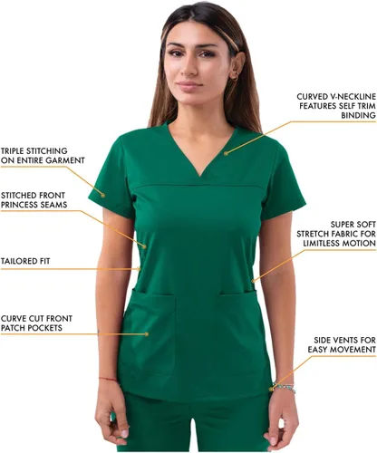 Miniatura 3 de Adar Pro - Ropa quirúrgica para mujer, camisa con cuello en V