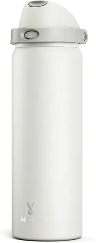 Miniatura 64 de Botella de agua aislada de 40 onzas con popote, botella de agua de metal de acero inoxidable con tapa 2 en 1, a prueba de fugas, fría durante 24