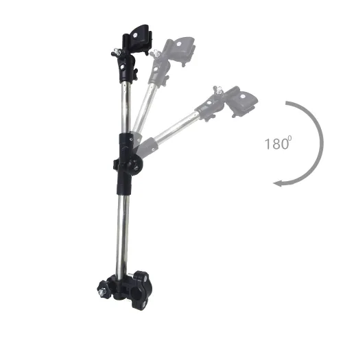 Miniatura 7 de Soporte de montaje para paraguas, soporte ajustable de 180° para cochecito, diámetro del orificio de 0.3-0.5 in, abrazadera para paraguas