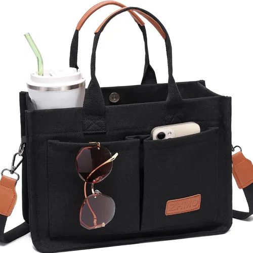 Miniatura 20 de ZHMO Bolso de lona para mujer, bolsos cruzados para mujer, bolsos de trabajo para computadora portátil, bolso grande de mano para enfermera