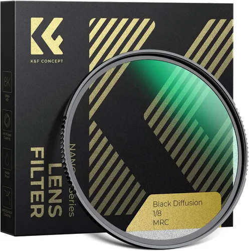 K&F CONCEPT Filtro de lente de efecto cinematográfico de niebla de 1/8 de difusión negra de 2.165 in con 28 recubrimientos multicapa