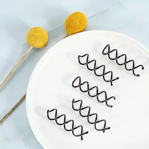 Miniatura 4 de Horquillas para el cabello en espiral (paquete de 10) – Diseño de sacacorchos duradero antiarañazos para peinados de moño sin esfuerzo – (negro)