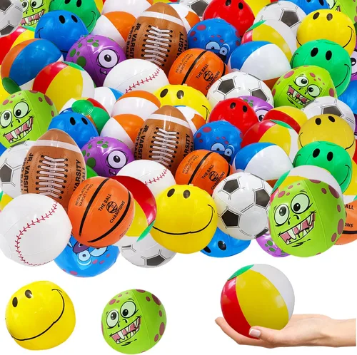 The Dreidel Company Surtido de pelotas de playa, varios diseños para fiestas en la piscina, cumpleaños, juguete divertido de verano, 6 pulgadas