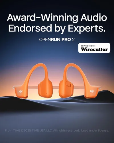 Miniatura 2 de SHOKZ OpenRun Pro 2 - Auriculares deportivos de conducción ósea con tira reflectante, resistentes al sudor, auriculares de entrenamiento, seguros