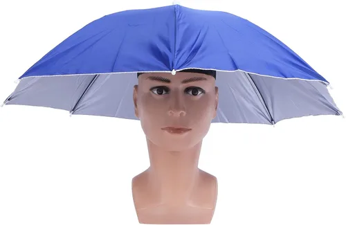 Miniatura 10 de Zerodis Paraguas, sombrero de paraguas para adultos, sombrero plegable para el sol, diadema para día lluvioso y soleado, para pesca al aire libre