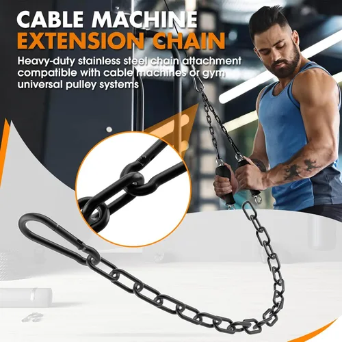 Miniatura 4 de Cadena de extensión de 23.6 pulgadas para equipo de ejercicio, extensión de cadena de fitness para máquina de entrenamiento, accesorio de cadena