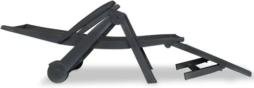 Miniatura 4 de Sillones de patio, tumbonas para exteriores, tumbona con reposapiés de plástico antracita, tumbonas para patio exterior, tumbona