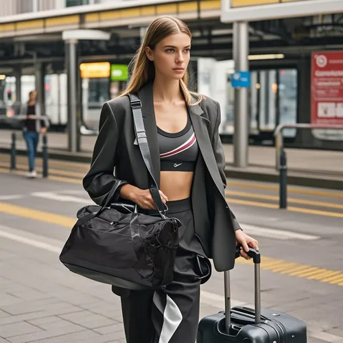 Miniatura 2 de Bolsa de gimnasio para mujeres y hombres, bolsa de lona para viajes con compartimento para zapatos y bolsillo húmedo, bolsa pequeña de mano