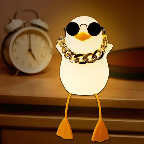 Anywin Luz nocturna de pato para niños, bonitos regalos de patos Benson, lámpara de noche de silicona suave al tacto para guardería, regalos de