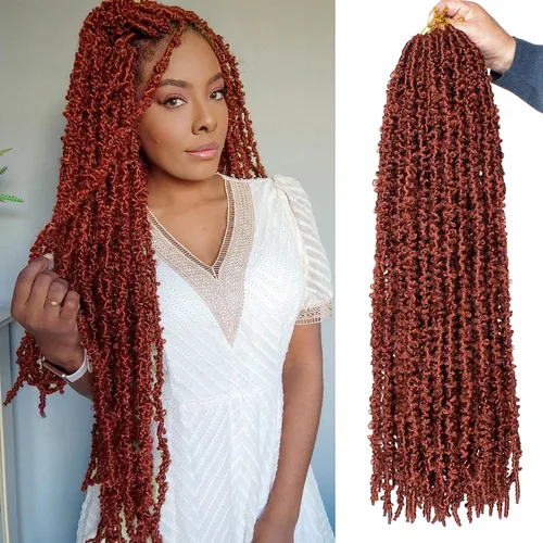 Miniatura 13 de ZRQ 6 paquetes de cabello de ganchillo Butterfly Locs de 20 pulgadas, extensiones de cabello sintético desgastado negro, trenzas de ganchillo