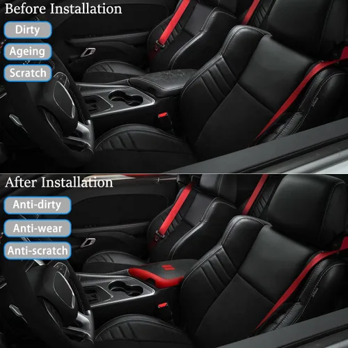 Miniatura 2 de para Dodge Challenger 2015-2023 Funda para Reposabrazos de Coche, Resistente al Agua, Funda para Consola Central, Fundas para Reposabrazos, Fibra