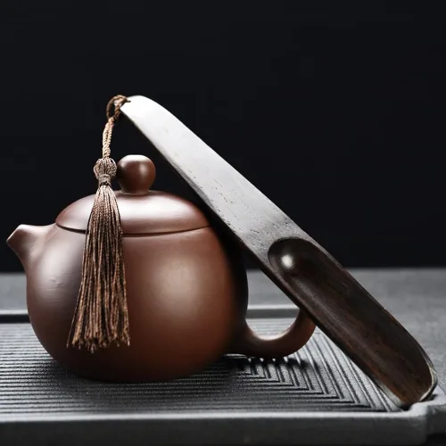 Miniatura 3 de Cuchara de té suelta de madera con borla de mango largo, cuchara de pala, cuchara de té chino, accesorios de ceremonia de té para sala de té, uso