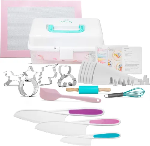 Juego de hornear de unicornio mágico para niños, kit completo de hornear con delantal, herramientas y recetas