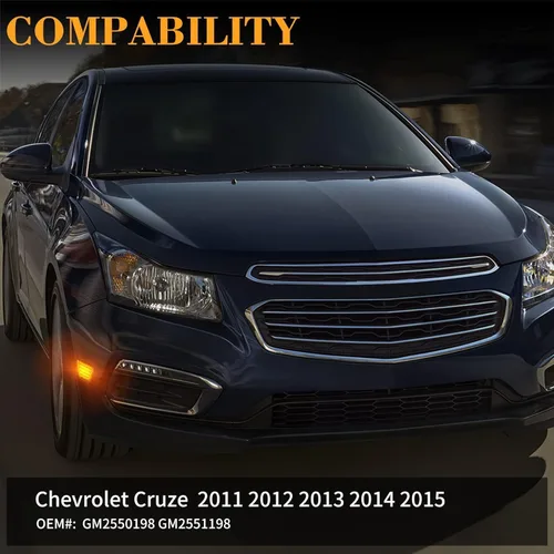 Miniatura 2 de POPMOTORZ Luces LED de posición laterales para parachoques delantero, lámparas de señal de giro ámbar compatibles con Chevy Cruze 2011-2015