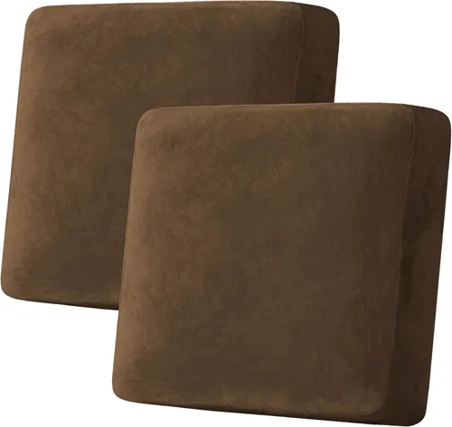 Miniatura 137 de H.VERSAILTEX - Funda de terciopelo elástica y afelpada para protección de cojines de sofá biplaza, silla o sofá, 2 piezas, tamaño grande, color gris