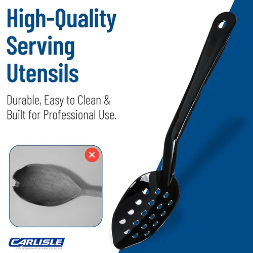 Miniatura 6 de Carlisle FoodService Cucharas para servir, utensilios de cocina perforada de policarbonato perforado de 11 pulgadas, resistente al calor de 212 °F